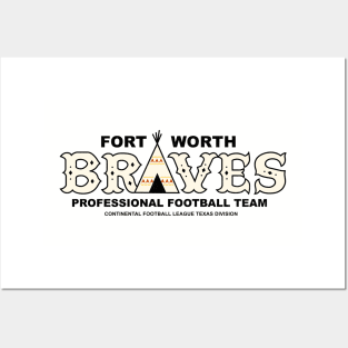 Defunct Fort Worth Braves Football 1969 Posters and Art
